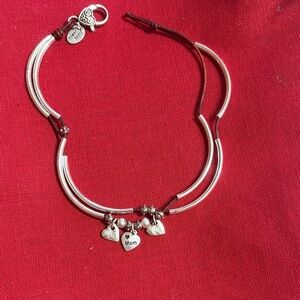 Lizzy James 2 in 1 Silver Necklace Heart Charm and Bracelet